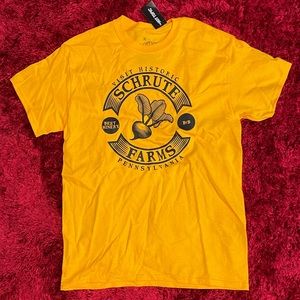 Schrute Farms Dwight The Office Shirt Yellow Medium Farms Pennsylvania